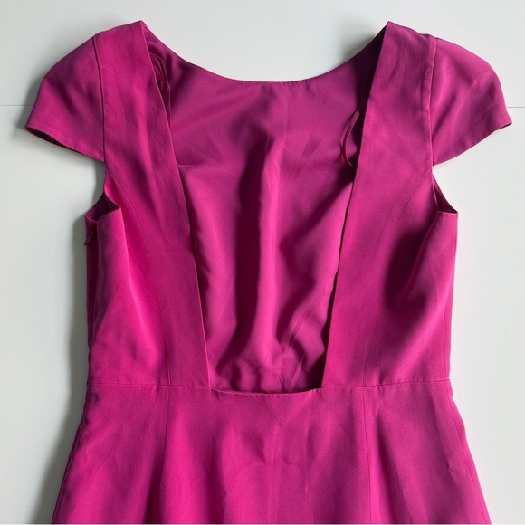 Tibi New York 100% Silk Pink Mini Dress Sz 4 Open Back Cocktail Party Barbie - Picture 9 of 11